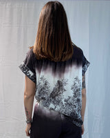 LINEN-TENCEL MIX PRINTED BLOUSE
