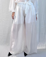 TROUSERS WITH LINEN-TENCEL MIXED SASH