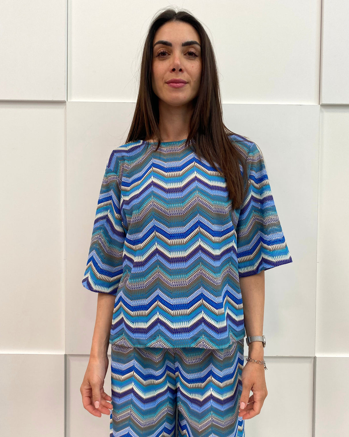 STRIPED EMBROIDERED BLOUSE