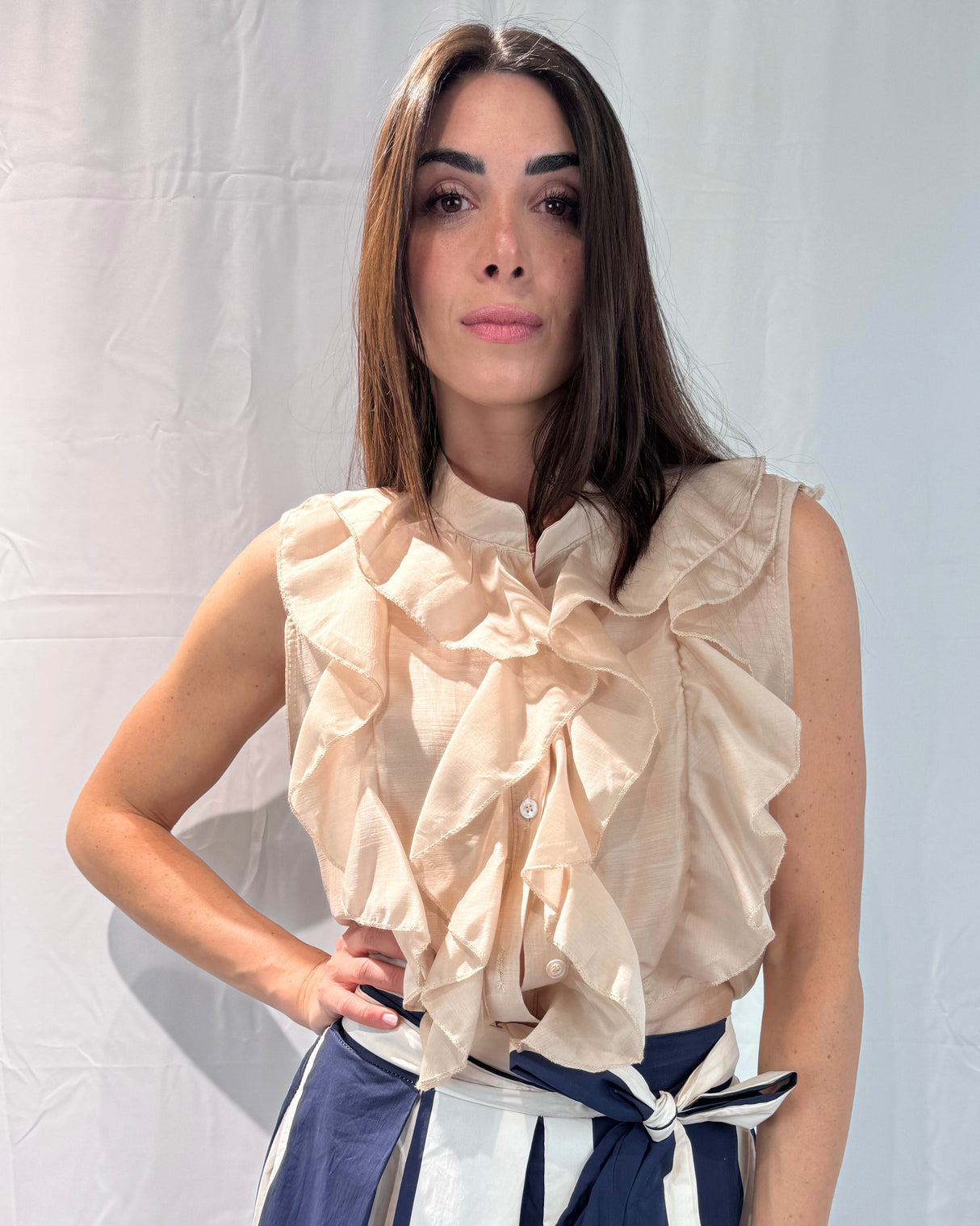 TENCEL ROUCHED TOP