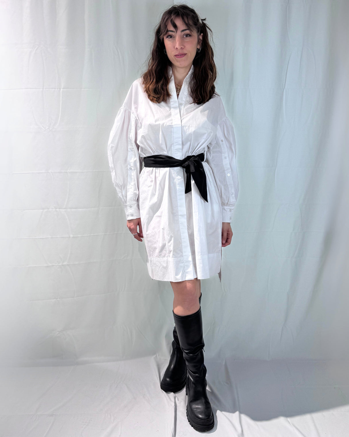 CHEMISIER WITH SASH AT WAIST