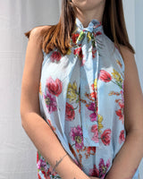 TOP WITH FLOWER PRINT BOW