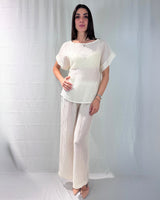 LYOCEL PANTS EMBOSSED FABRIC