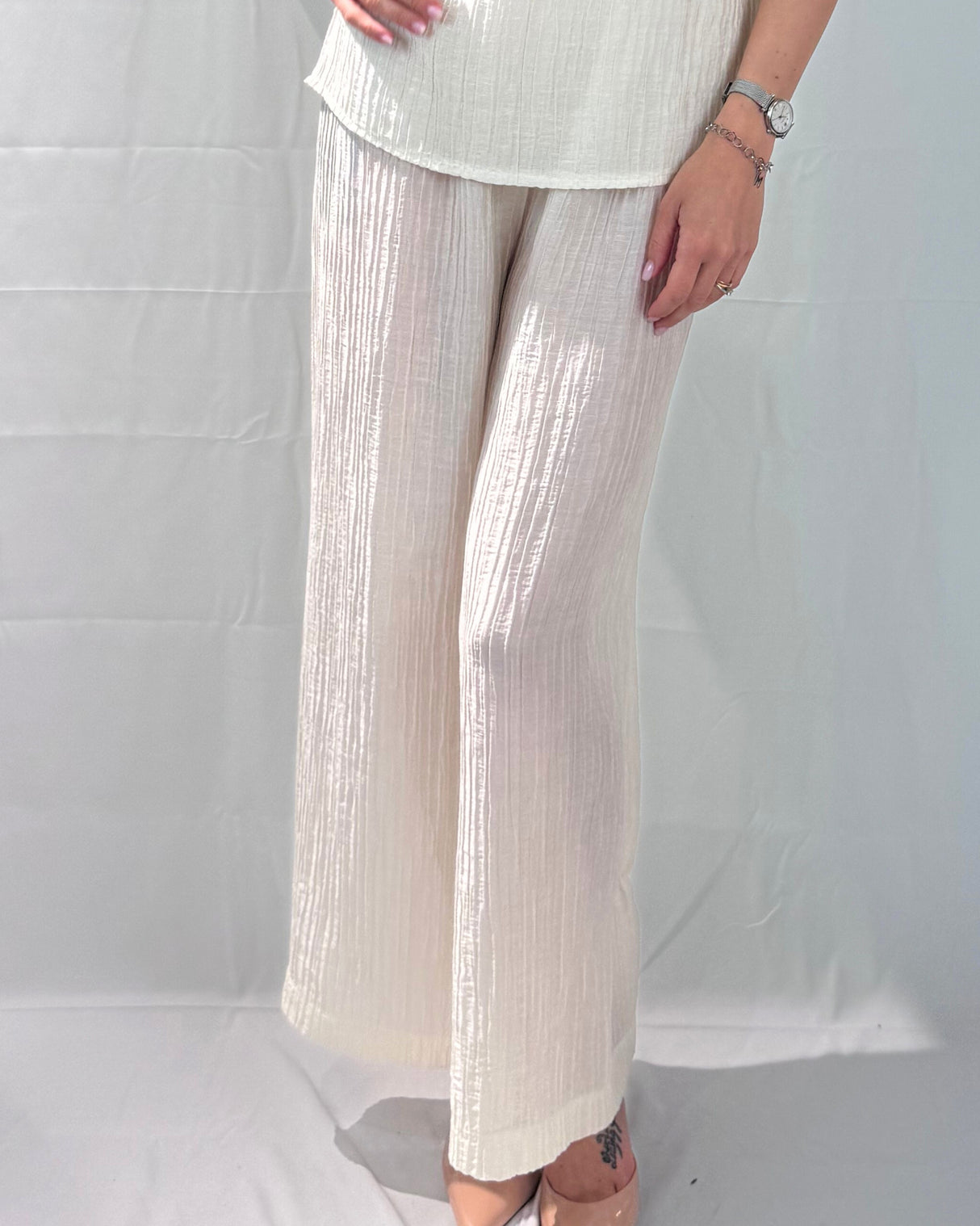 LYOCEL PANTS EMBOSSED FABRIC