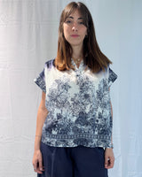 LINEN-TENCEL MIX PRINTED BLOUSE