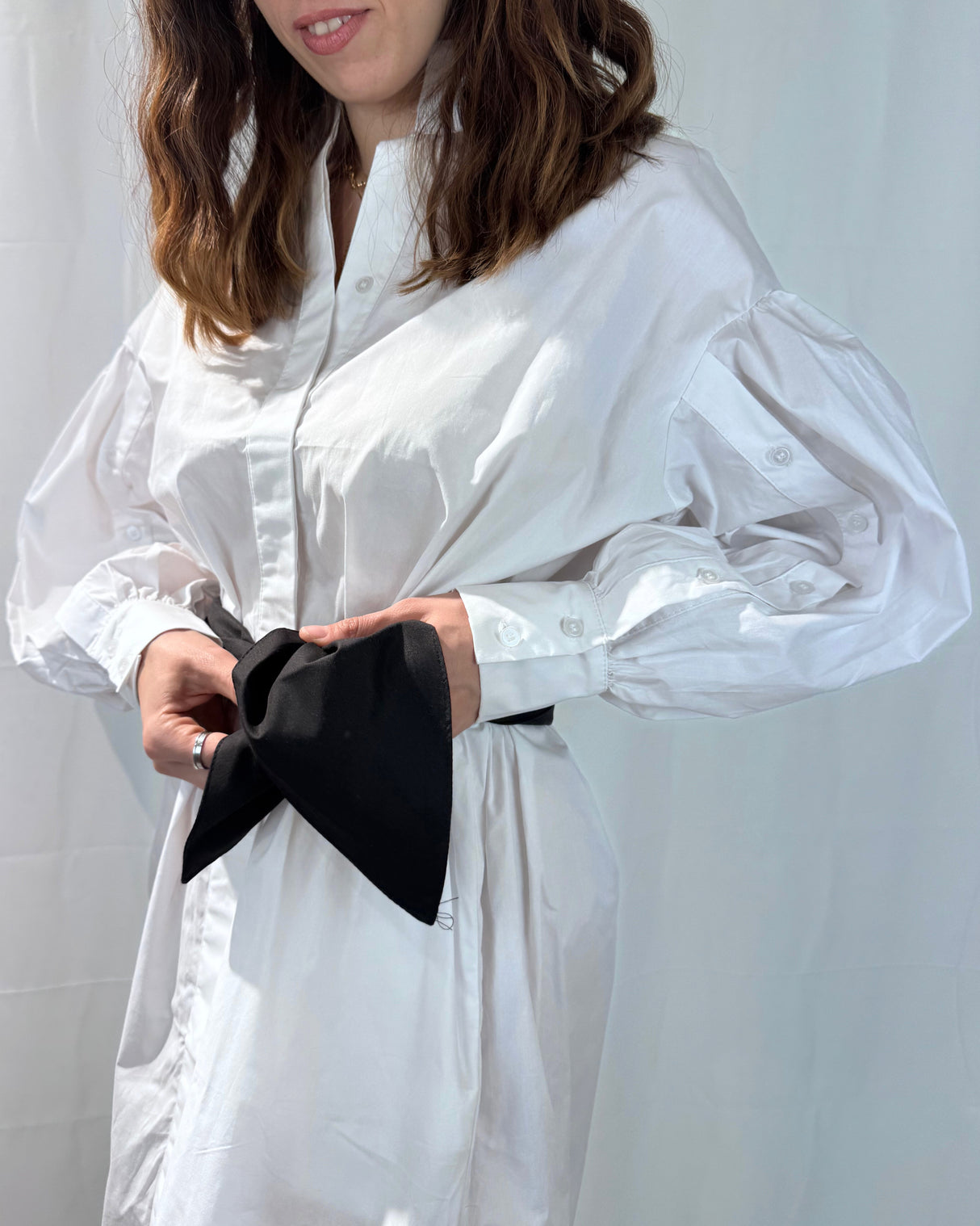 CHEMISIER WITH SASH AT WAIST