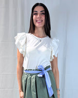 PEARL RUFFLE T-SHIRT