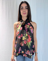TOP WITH FLOWER PRINT BOW
