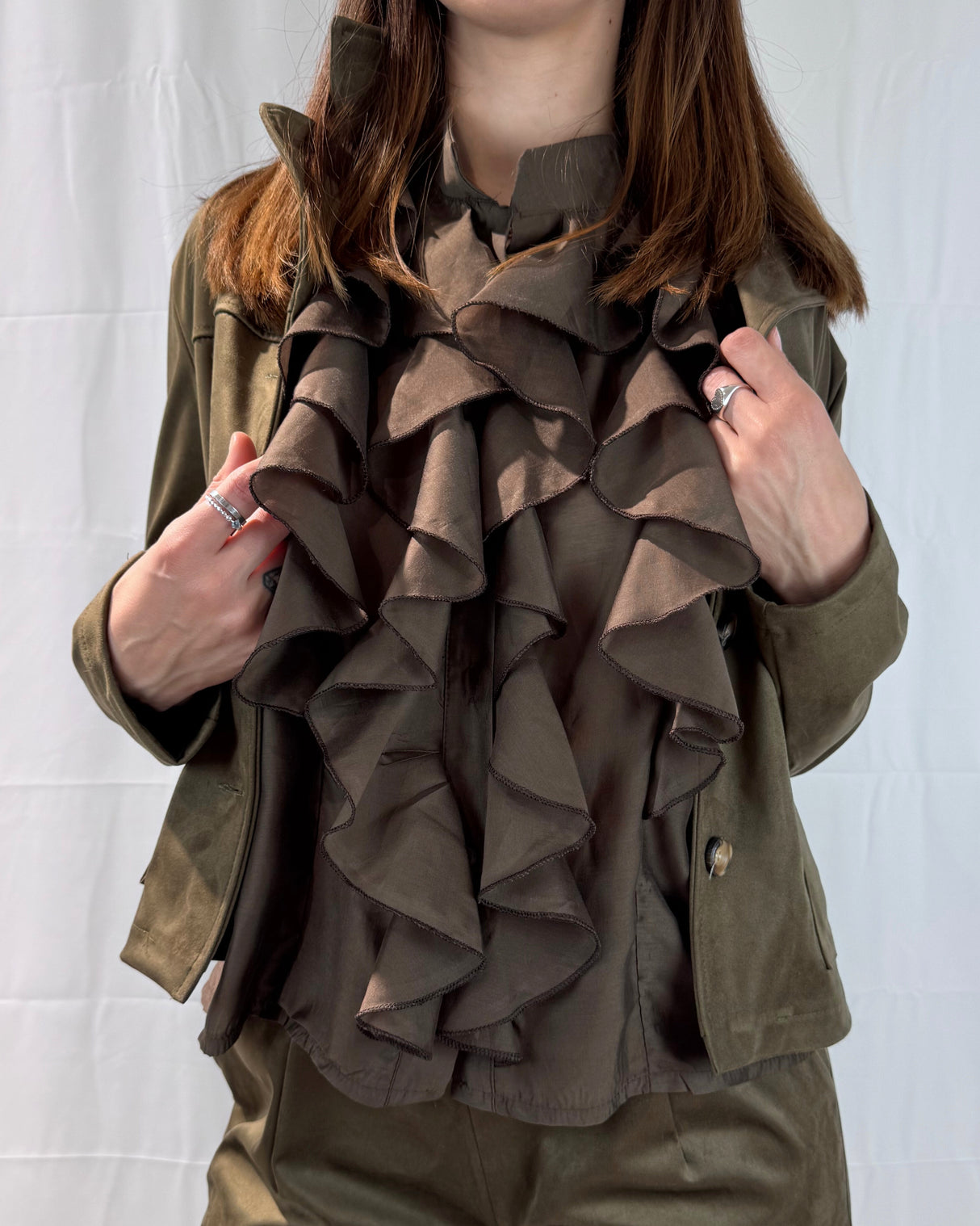 TENCEL BLOUSE WITH RUFFLES