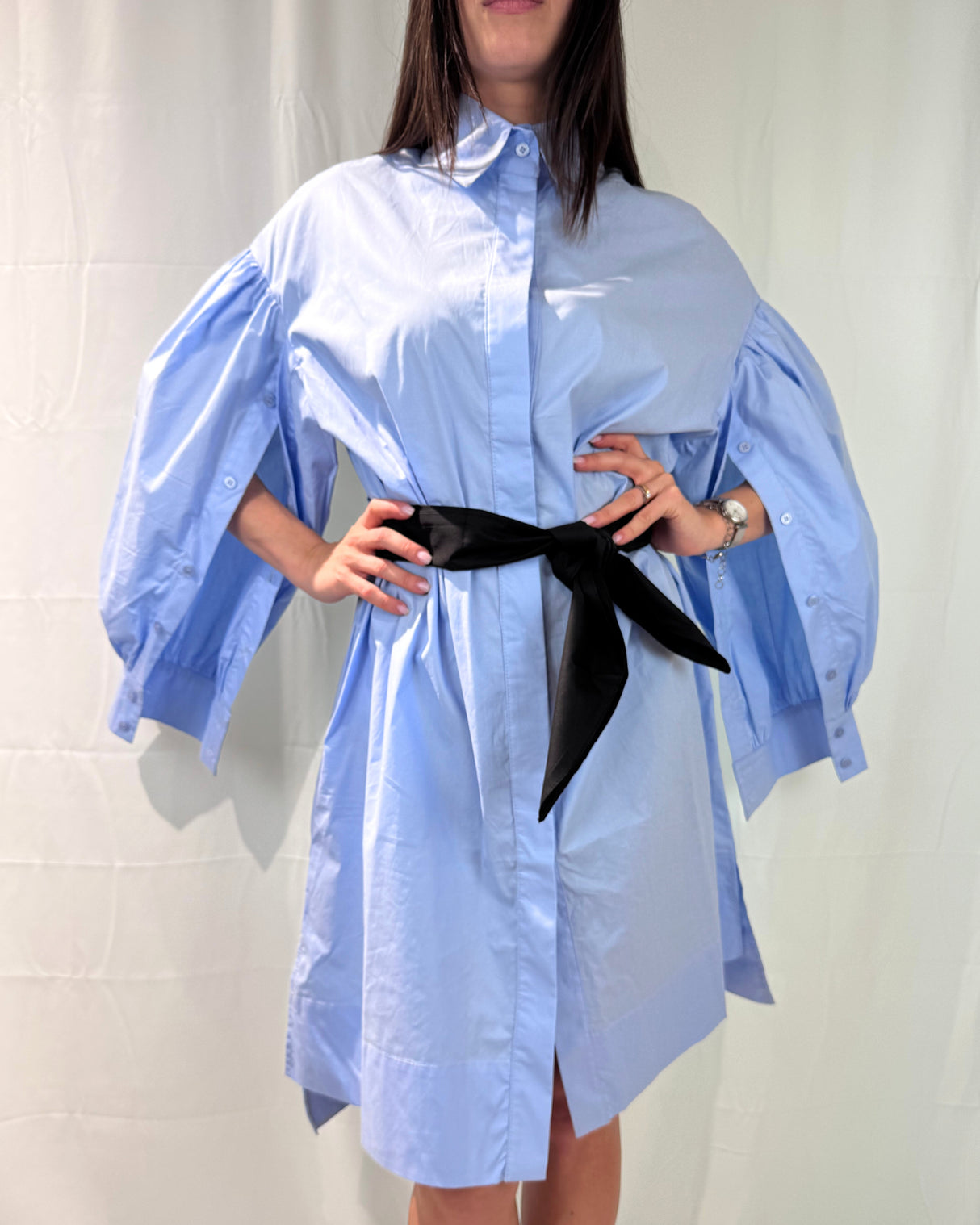 CHEMISIER WITH SASH AT WAIST