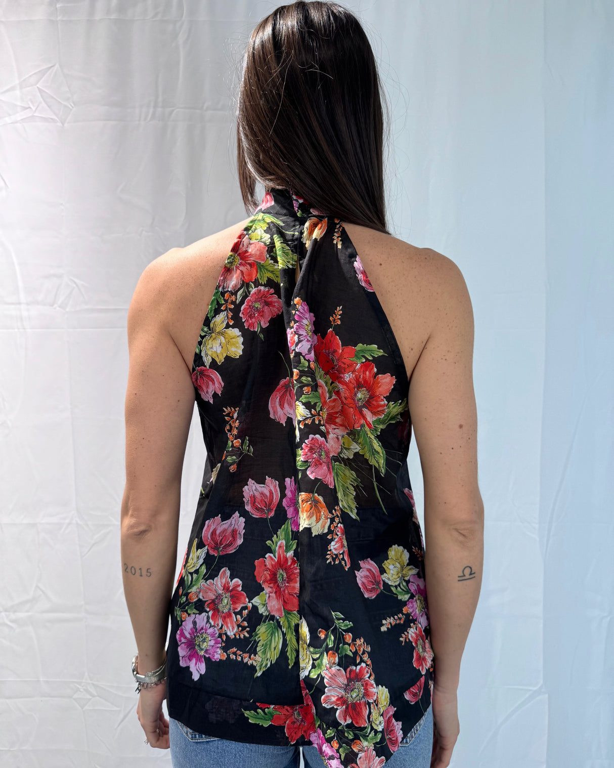 TOP WITH FLOWER PRINT BOW