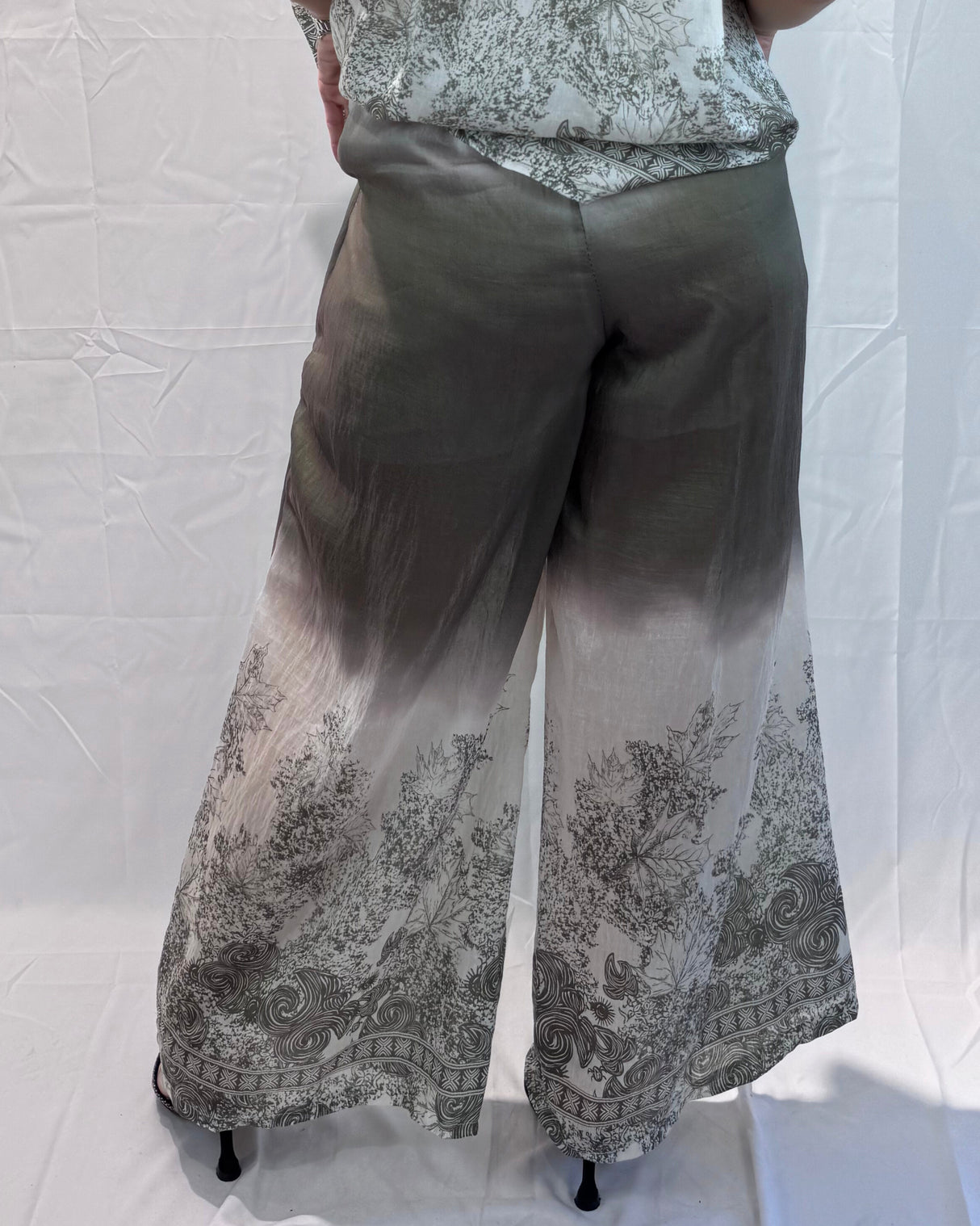 LINEN-TENCEL MIX PRINTED TROUSERS