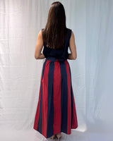 STRIPED SKIRT WITH BOW BELT 100% COTTON