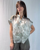LINEN-TENCEL MIX PRINTED BLOUSE