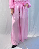 TROUSERS WITH LINEN-TENCEL MIXED SASH