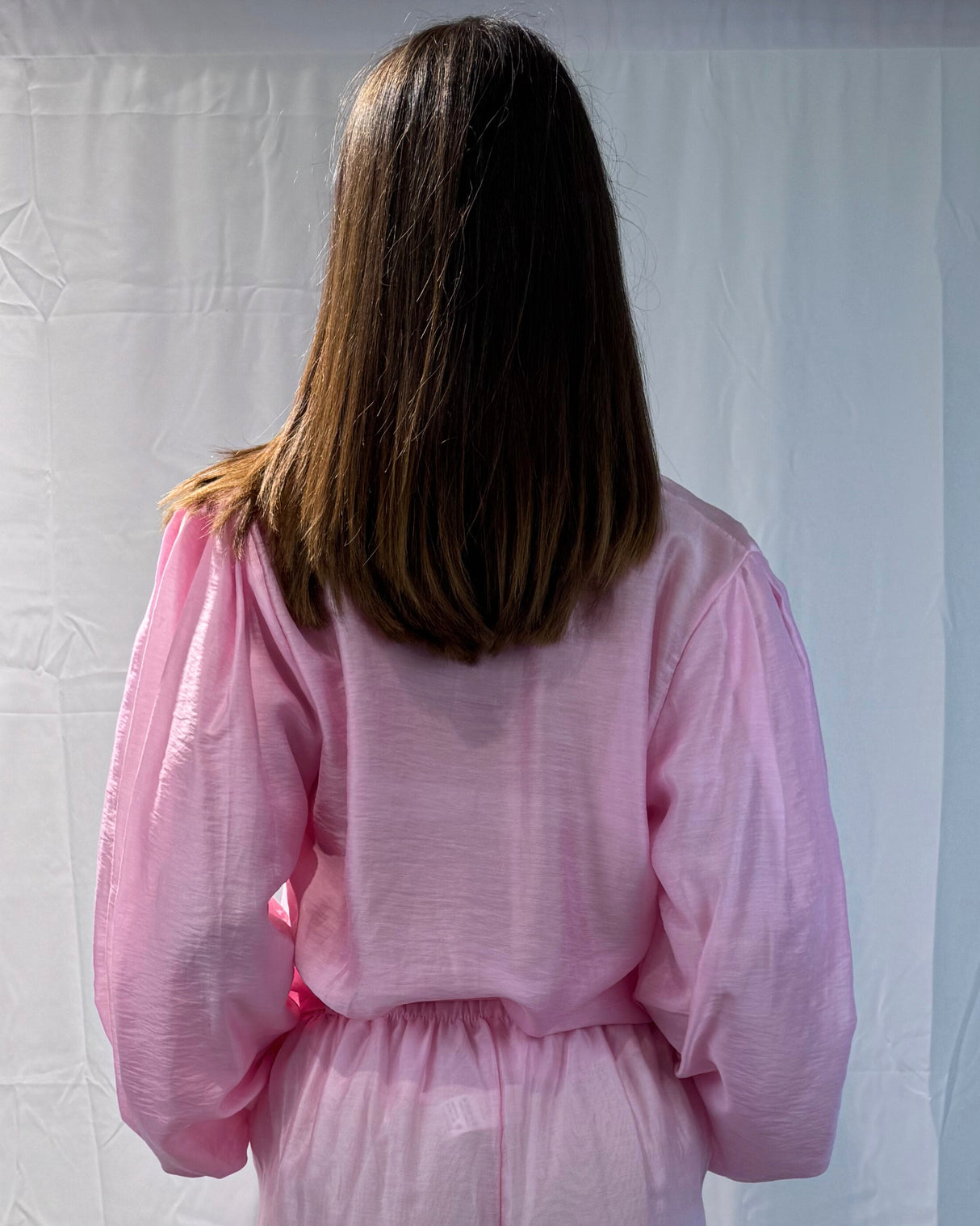LINEN-TENCEL MIXED WIDE PUFF SLEEVE SHIRT