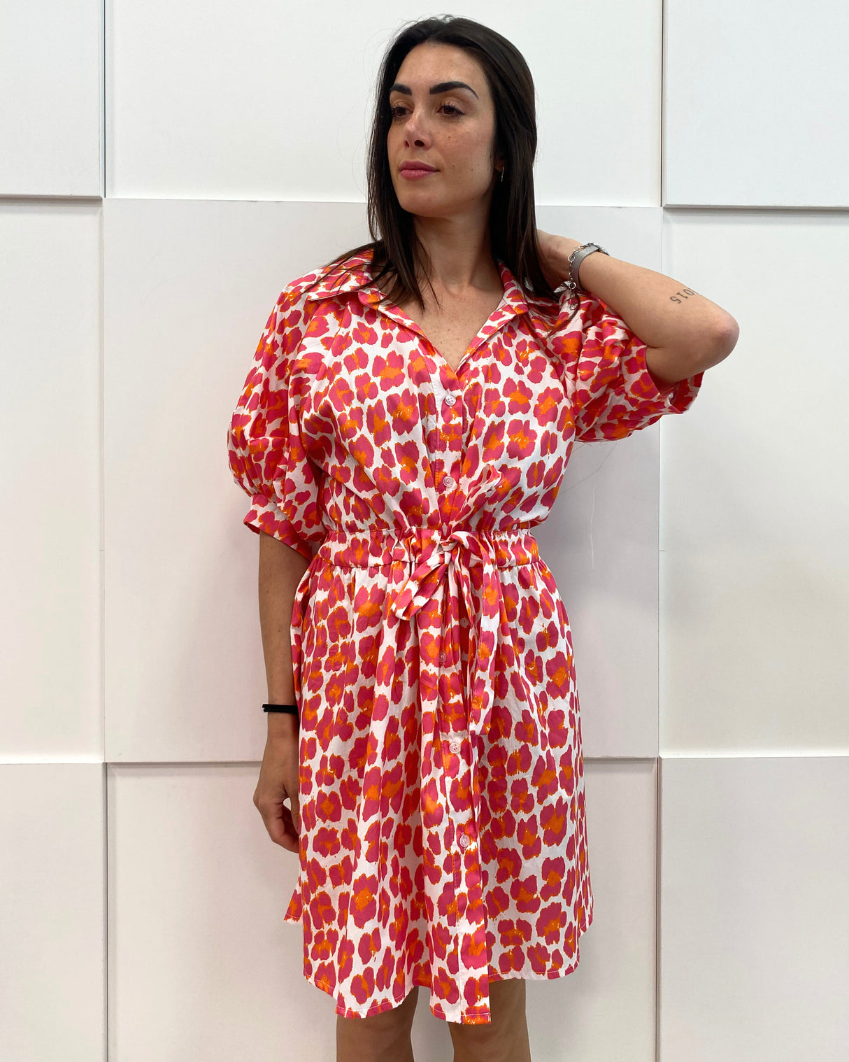RED PATTERNED DRESS