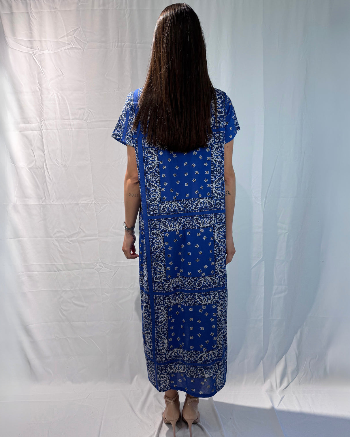 SHORT SLEEVE DRESS WITH BANDANA PRINT